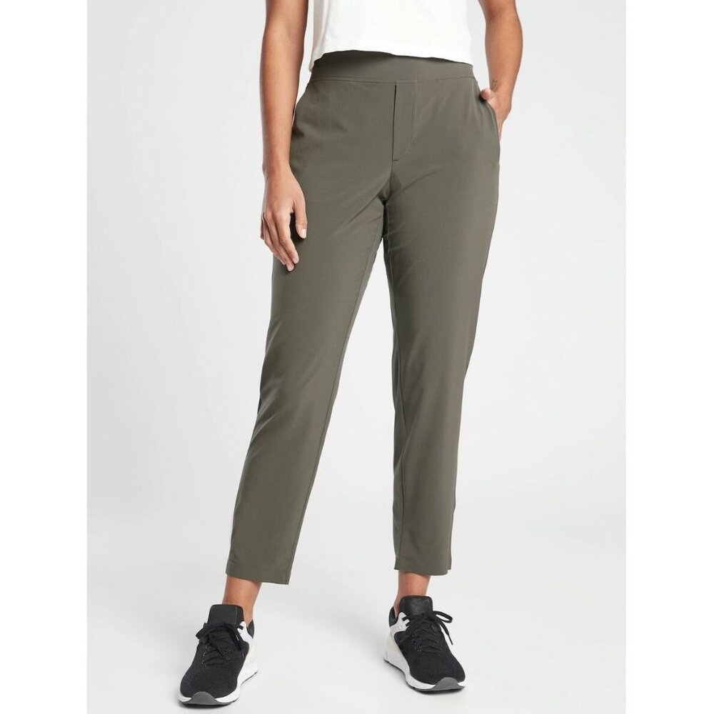 NEW Athleta Brooklyn Ankle Pant Women's Size 0 Mountain Olive Green Sleek 198671